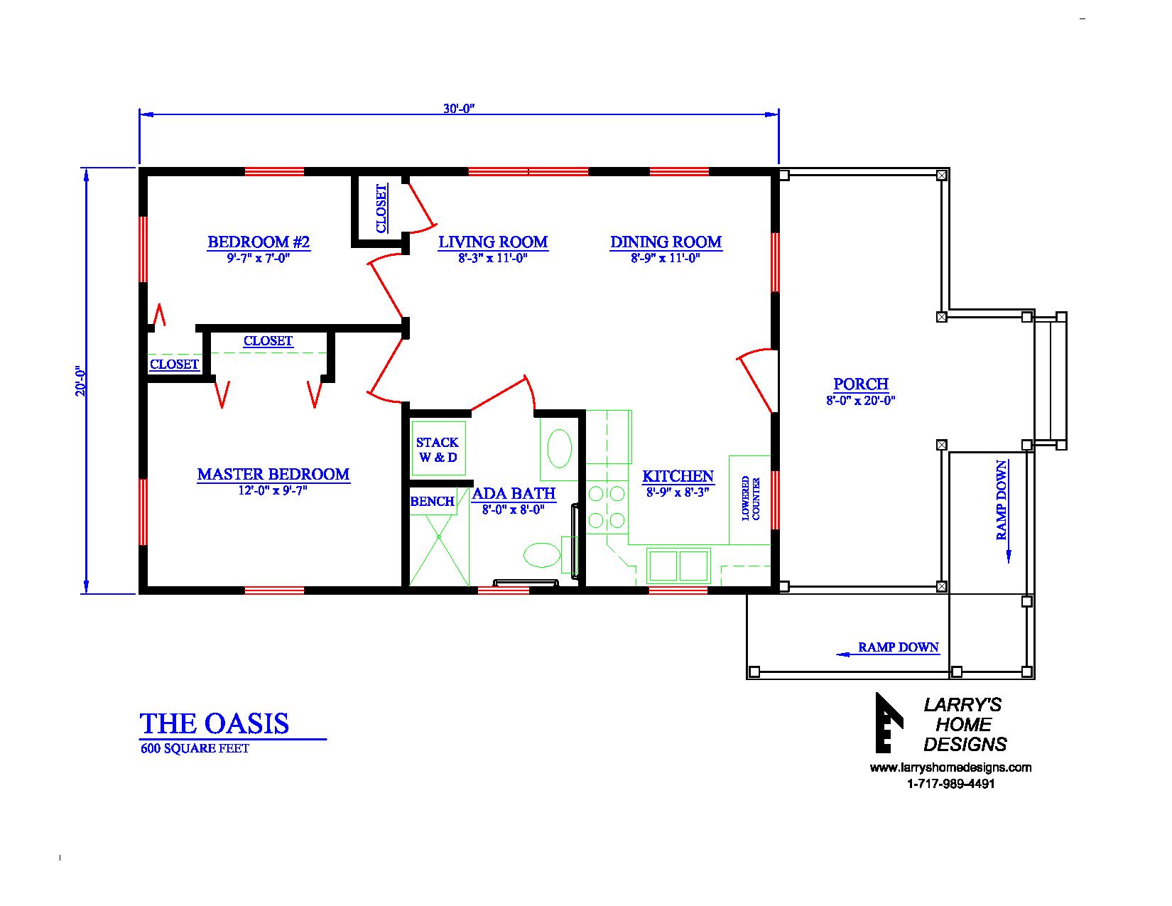 tiny house 3 - the oasis - floor plan