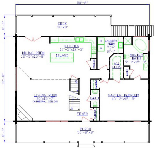 The Farmingdale Log Home  Floorplan